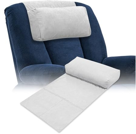 Relaxkissen für Kopfstütze, Liegestuhl, Kopfkissen, Nackenstütze, Kopfstütze für Bürostuhl, Couch, Nackenkissen, Leder-Liegestuhl-Kissen, verstellbares Kopf- und Nackenkissen (1 Stück) (grau)