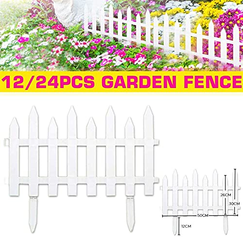 Cenz-888 Dekorativer Gartenzaun 12/24 PC Garten Gemüse Kleine Zaun Indoor Gartenzaun Kunststoff Zaun Innenhof Kindergarten Blume Weihnachtsdekoration Outdoor-Dekor (Color : 12pcs)