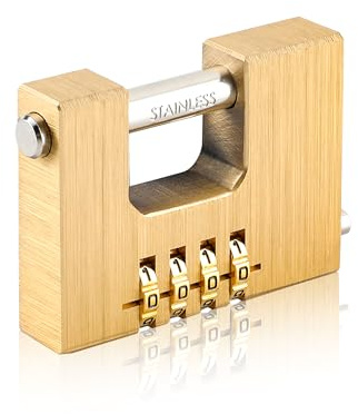 YKUKIZEE 62 mm Combination Padlock with Code, High Security Shipping Container Code Padlock 8 mm Thick Shackle, Brass Combination Codes Padlocks Outdoor Heavy Duty Waterproof Shed Warehouse Garage