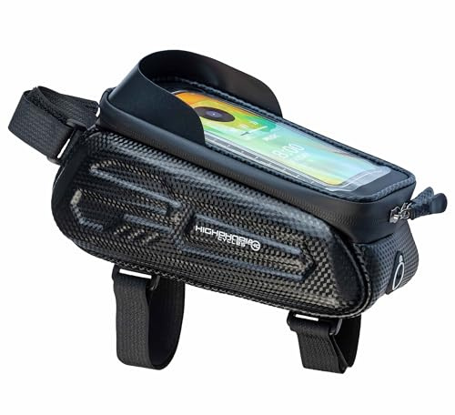 Highphoria Fahrradtasche Rahmen Rahmentasche Fahrrad, Wasserabweisende Lenkertasche für Smartphones, Oberrohrtasche Fahrrad mit TPU Sensitivem Touchscreen für Montainbikes, Rennrad, E-Bikes Bag