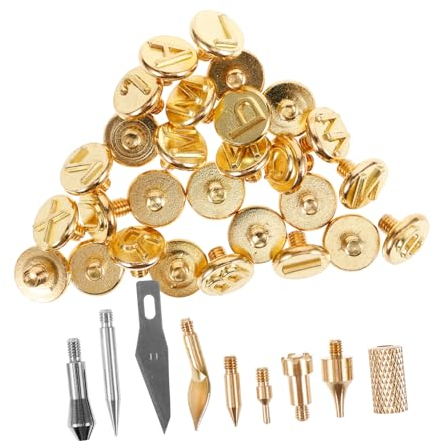 PHENOFICE 1satz Alphabet Brandmalspitzen Set Teiliges Pyrographie Werkzeug Für Präzise Und Ledergravuren Brennspitzen Für Kreative Bastelprojekte Und Personalisierte