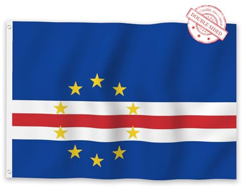 Aoihrraan Cape Verde Flag 3x5ft Double Sided Cape Verdean Flags Banner for Outdoor Celebrations Home Garden Porch Party Decoration Flags with 2 Sturdy Grommets Precision Machine Stitched