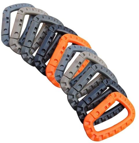 Glixoft 10 Stück Rucksack-schnallen-karabiner-Clips, Langlebiger Kunststoff-Haken, D-förmige Ausrüstung Für Outdoor-Camping-Jagd-Werkzeug, L Größe 8,5 cm