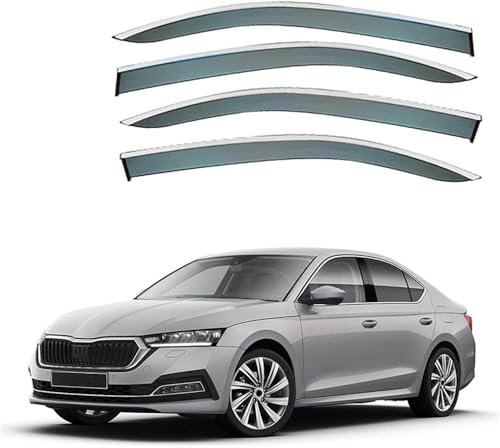 CaoYH Windabweiser Passend Für Skoda Octavia Pro 2021 Autofenster Regenschutz Regenabweiser Deflektoren Regenabweiser Integrierte Deflektoren