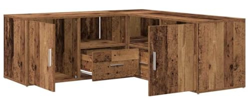 vidaXL Eckregal Altholz-Optik 200x40x45 cm Holzwerkstoff