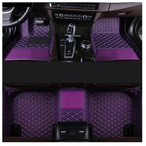 SQWDWEGF Fußmatten Autotepiche Auto-Fußmatten Für Volvo V50 V40 C30 XC90 XC60 S80 S60 S40 V70 V60 XC40 Full Set Auto Carpet Rugs(Lila)