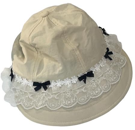 Maxtonser Handgefertigter Fischerhut, elegant verzierte Glocken für Frauen, Party, einfacher Hut, Glocke, Damenhut, Weiß