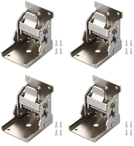 Piedino pieghevole a 90°, 4 cerniere autobloccanti, cerniere di supporto autobloccanti, con viti, ideali per mobili come tavoli e letti