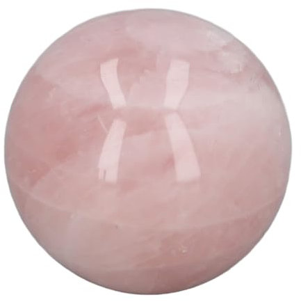 Cristalli di Quarzo Rosa, Pietra Decorativa in Rosa Sfere di di Quarzo Rosa da 2 Pollici con Base Trasparente per Divinazione Fotografica