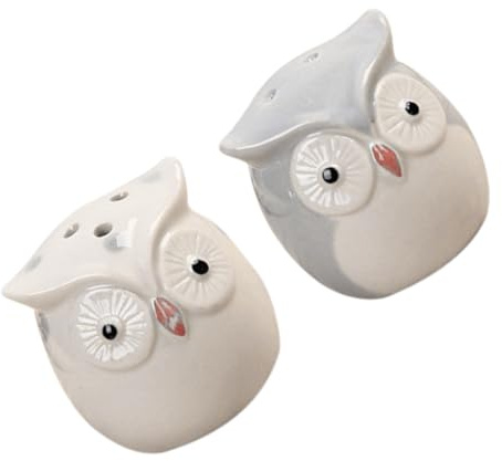 IMIKEYA 2 Barattoli Di Spezie Di Gufo Rack Per Condimenti Ciotole Di Pepe Vintage Saliera E Pepe Vaso Di Stoccaggio Contenitore Di Zucchero Vasetti Di Condimento