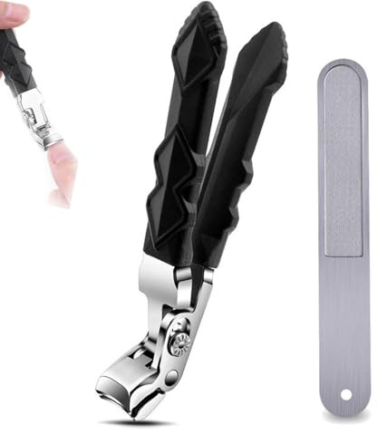Solymody Nagelexpert, Profi-Nagelknipser mit Breiter Backenöffnung und Spritzschutz, Wide Jaw Opening Nail Clipper, Edelstahl Fußnagelzange, Nagelknipser Fußnägel für Senioren und Erwachsene