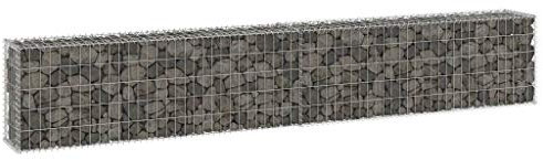 Gabion pour Pierre, Panier à Pierre Panier de Gabion Cage à Pierre Mur en gabion avec couvercles Acier galvanisé 300x30x50 cm