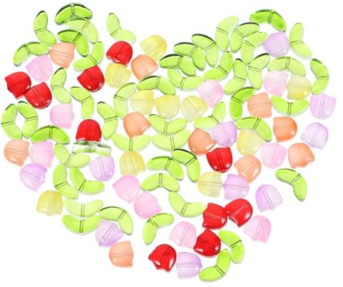 Tofficu 100pcs Glass Beads for DIY Jewelry Making Round Spacer Beads Holes for Bracelets Necklaces Home Decor