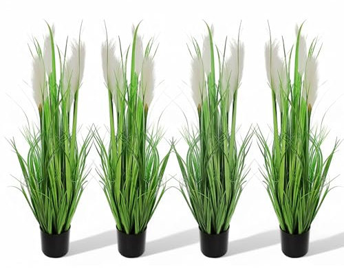 Arnusa Künstliches Pampasgras 90 cm hoch im Topf Dekogras Kunstgras Dekoration Kunstpflanze künstliche Gräser Zimmerpflanze (4)