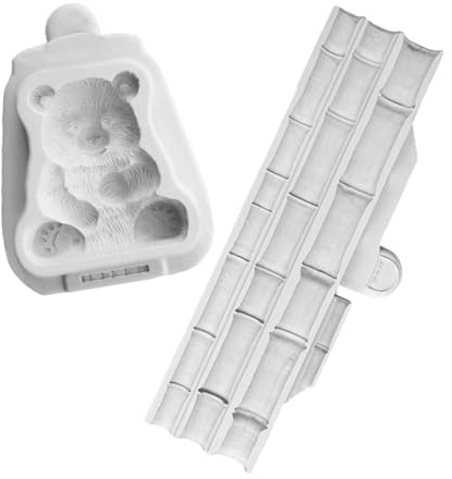 LIFKOME 2piezas Molde De Silicona De Panda Para Decoración De Tartas Fondant Pasta De Azúcar Mascar De Molde Para Hornear Forma De Panda Para Eventos Infantiles