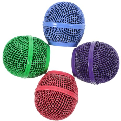 Toddmomy 4pcs Microphone Grill Head Replacement Mic Ball Mesh Covers Durable Grille for Enhanced Style Versatility