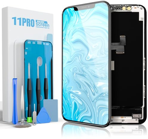 Pantalla para iPhone 11 Pro, LCD FHD 5,8, Display Táctil Digitalizador | COF Full HD, táctil preciso, alto brillo, Face ID compatible, kit reparación, vidrio protector, cinta adhesiva incluida