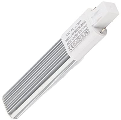 TIKATARER Luz del Tubo LED, 6W 172 Mm de Baja Potencia y Brillante Debajo del Gabinete Luces de Tiras LED con G23/GX23 Base Luz Empotrada para Sala de Estar Oficina de Cocina (GX23)