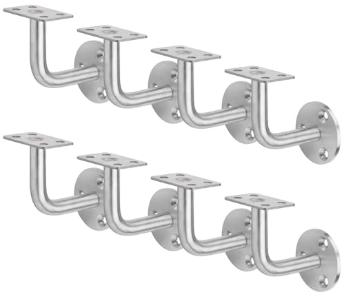 TSSS 8 Pack Handrail Brackets,304 Stainless Steel,Heavy Duty Banister Rail Brackets,for Wood and Metal Stair Banister Rails