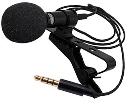 Zerodeko Lavalier and K Song Recording for Live Video Recording Condenser Microphone Clip-on Lapel Mic with Omnidirectional 3.5mm Plug and 150cm Tpe Cable