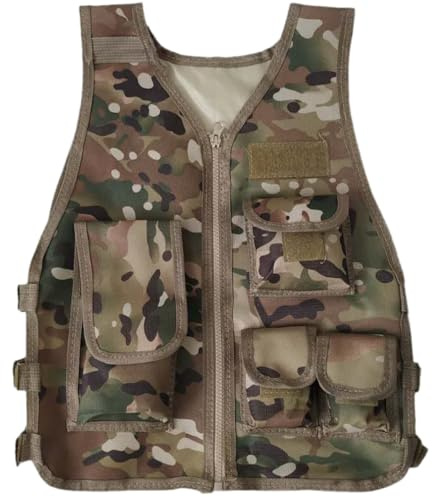 NIDONE Chaleco de camuflaje 600D impermeable ajustable transpirable paintball chaleco multifuncional airsoft portador para entrenamiento al aire libre caza pesca adultos
