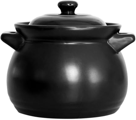 DOITOOL 1pezzi Pentola in Ceramica Resistente al Calore per Casa Casseruola Antiaderente per Stufati e Zuppe Pentola Tutto per Riso e Pollo Nera