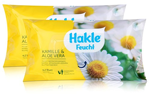 Hakle Feucht Kamille & Aloe Vera 42 Blatt Feuchtes Toilettenpapier Nachfüller (2er Pack)