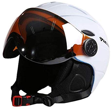 Heemtle 2-in-1-Visier Ski Snowboardhelm Abnehmbare Schneemaske Anti-Fog Anti-UV-Schutzbrille Integriertes Schutzschild Geringes Gewicht Erwachsene Männer/Frauen 5 Farben Optional (M/L/XL)