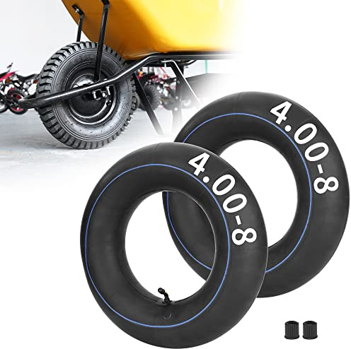 RUHUO 2Stück 4.80/4.00-8 Handwagen Schlauch, 4,80/4,00-8 Innenschlauch | für Minibike Go Kart Mäher Handwagen Schubkarrenwagen Isobutylen-Isopren-Gummi