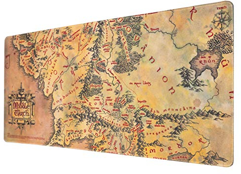 Grupo Erik XXL Mouse Pad - The Lord of the Rings Gifts | Gaming Desk Mat 31.5 x 13.8 inches, Non-Slip Rubber Keyboard & Mouse Mat Large | LOTR Gifts