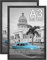 Veelot Marco de fotos A3 set de 2 marcos de fotos de madera maciza negra con Vetro di plastica para certificado de galería decoración del hogar (29,7x42 cm)