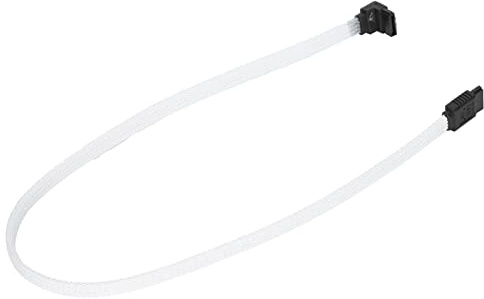 Entatial Câble d'extension Sata, coudé Sata 3 câble SAS 500 Mo/s à Deux canaux pour Lecteur à Semi-conducteurs SATA de Remplacement pour SATA 3.0 6 Gbit/s pour SPE pour Disque à(Blanc (coude))