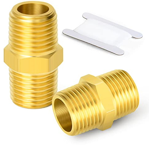 ERGAOBOY 2 uds 3/4 x 3/4 latón BSP macho Hex Nipple Fitting, conector recto macho a macho