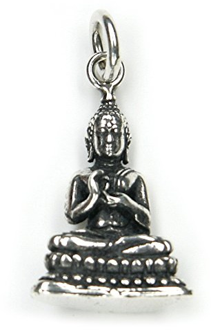 NKlaus Buddha Kettenanhänger Karma Amulett 1,8cm Silber 925 Buddhismus Chakra Talisman 3907
