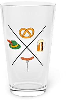 Vaso de cerveza de 16 onzas Novelty Alemania Eventos Concierto Temporada Feria entusiasta de la cerveza Hilarante Germánico 16 oz