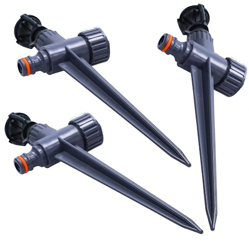 Irrigatore da Giardino Set per Prato, 3 Pz Irrigatori da Giardino a 360° di Irrigazione Automatico | Sistema di Irrigazione Irrigatore a Settori per l'Irrigazione Giardino | per Piante Fiori e Ortaggi