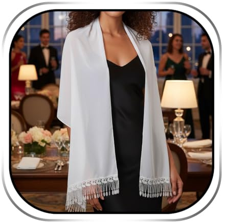 Edary Damen Schal Stola Chiffon Sommer Schal Damen Festliche Stola für Abendkleid oder Brautkleid Hochzeit Scarf
