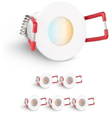LongLife LED 6er Set Einbaustrahler Mini 3W CCT 2700K-6500K 2700K weiß RAL 9016 IP65 Dimmbare Strahler für Terrassenüberdachung, Carports, Dachüberständen
