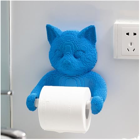 Blau Katzen-Papierhandtuchhalter, Cartoon Katze Toilettenpapierständer, Katze Taschentuchspender Tücherbox für Badezimmer Tischdekoration für Zuhause Office Hotel Büro