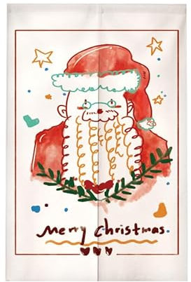 Türvorhang Abstract Santa Claus Küchenvorhänge Polyester Raumteiler Vorhang Kurz Scheibengardinen mit Teleskopstange Vorhänge Kurz Türvorhang Insektenschutz Fliegenvorhang Terrassentür 80x120cm