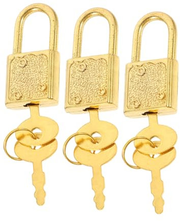MOLUCKFU 3pcs Small Locks Keys and Drawer Decorative Padlock Latch Buckle for Pirate Treasure Chest Wooden Box Jewelry Box Accessories