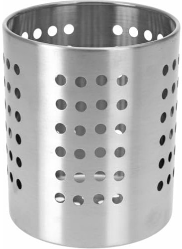 Stainless Steel Kitchen Cutlery Holder Pot | Kitchen Utensil Drying Rack Cutlery Caddy Case | Multi-Purpose Organiser for Silverware - 13cm