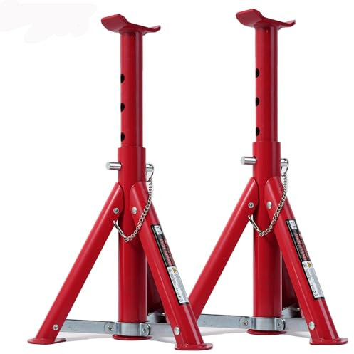 AUTOXBERT Unterstellbock 2 Stück unterstellbock höhenverstellbar 3t Klappbare Stütze mit 277-365 mm Rot