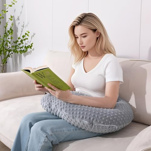 Fanwer Gaming Reading Pillow for Bed Adult, Lap Pillow for Crochet with Arm Rest Support, Sitting in Sofa/Floor for Working Crocheting Gaming