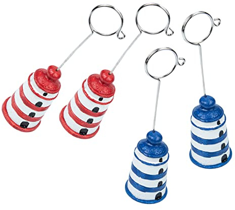 Cabilock 4 Stück Leuchtturm Bildhalter aus Kunstharz Wiederverwendbare Memo Clips als Schreibtischdekoration für Shower und Home Party