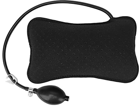 COMTERVI Cuscino di supporto per lordosi gonfiabile, tipo di pressione manuale, cuscino di supporto regolabile per la parte inferiore della schiena, per sedia da ufficio e seggiolino auto