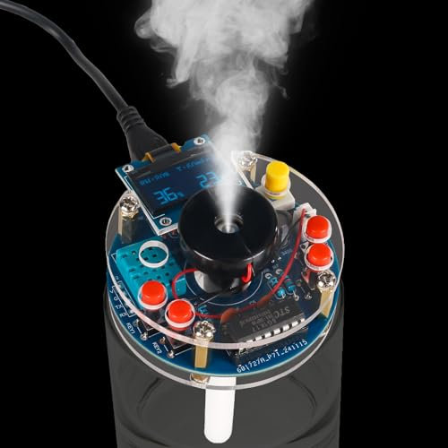 DIY Luftbefeuchter Lötbausatz mit OLED Display – Temperatur- & Luftfeuchtigkeitsanzeige, Timer & Zielwert-Einstellung, Elektronik Set für Schule Student Maker & Technik-Einsteiger Weihnachten Präsent