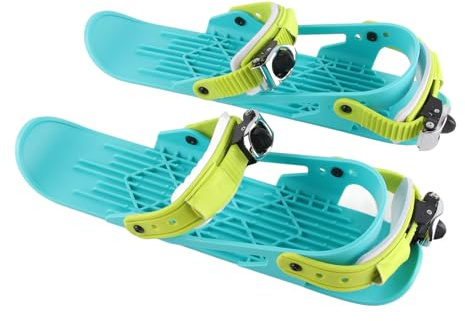 Culnflun Mini patines de esquí, zapatillas de esquí ajustables seguras y portátiles, para niños de esquí (Green.)