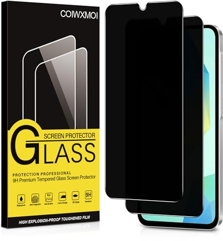 Coiwxmoi Privacy Pellicola Protettiva per Samsung Galaxy A16 5G 2 Pezzi Vetro Temperato Anti-spia Durezza 9H Senza Bolle Anti-Graffio Ultra Resistente Anti-Spy Anti-Impronta Protezione Schermo