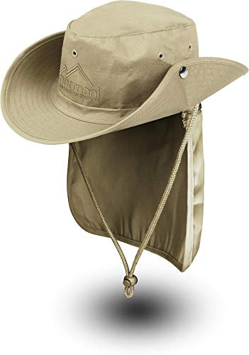 normani Buschhut Outdoor Schlapphut Outback mit abnehmbarem Nackenschutz